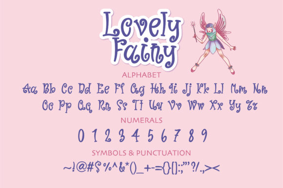 Lovely Fairy Font PNG with transparent background - Preview 1