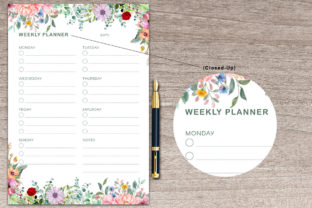 Printable Floral Weekly Planner V1 Graphic by printablepdf · Creative ...