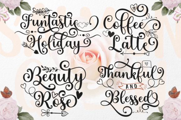 Salmon Queen Duo Font PNG with transparent background - Preview 3