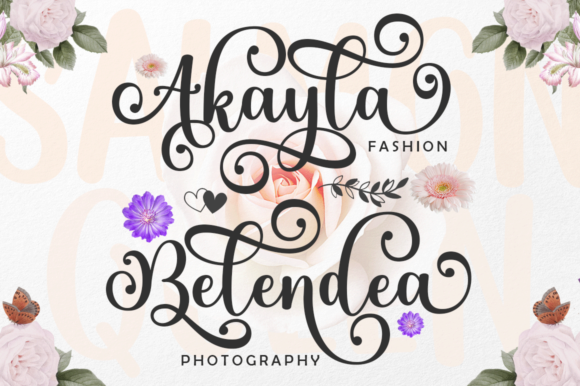 Salmon Queen Duo Font PNG with transparent background - Preview 2