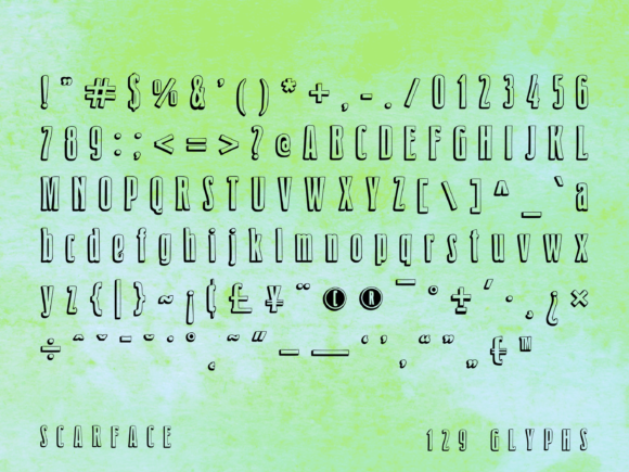 Scarface Font PNG with transparent background - Preview 3