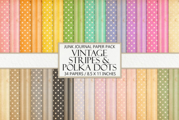 Vintage Polka Dots and Ticking Stripes