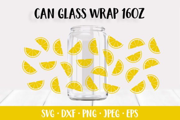 Citrus Can Glass Wrap Template. Soda Can Graphic Illustrations By LaBelezoka