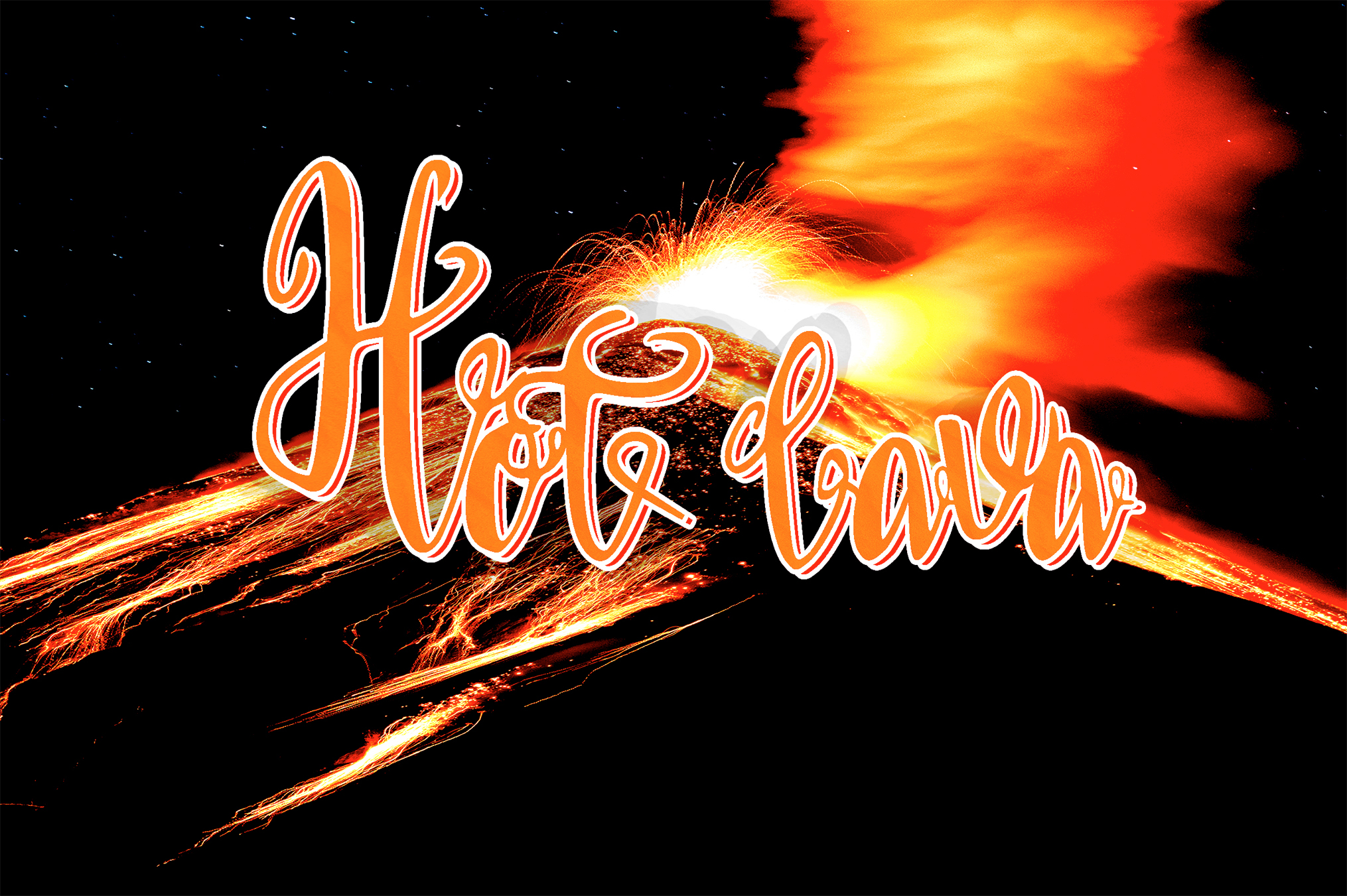 Hot Lava font preview in a handwritten style