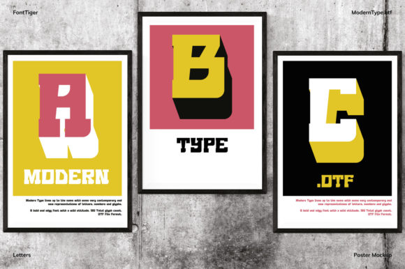 Modern Type Font PNG with transparent background - Preview 5