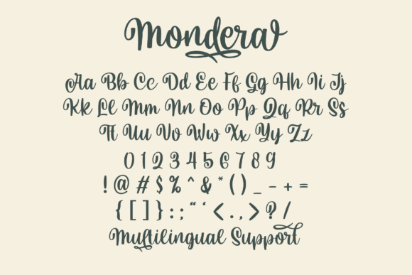 Mondera Font PNG with transparent background - Preview 1