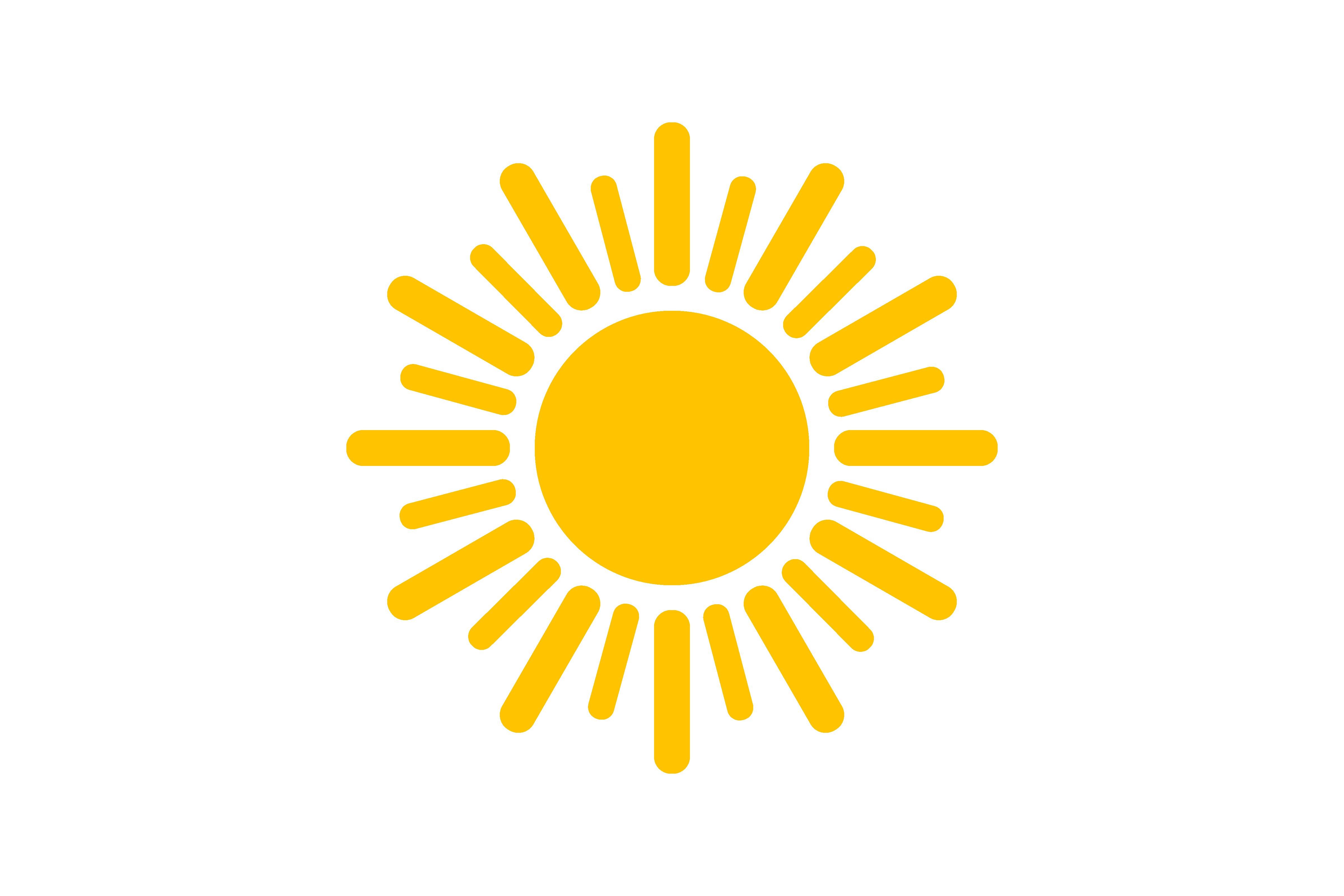 Shape of Yellow Sun. Vector Illustration