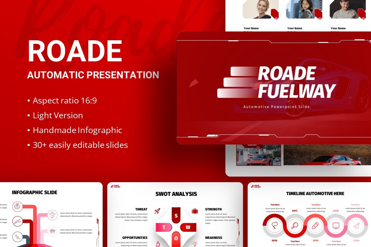 Plantilla de presentación automotriz Roade Fuelway