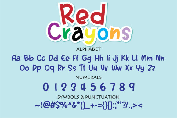 Red Crayons Font PNG with transparent background - Preview 1