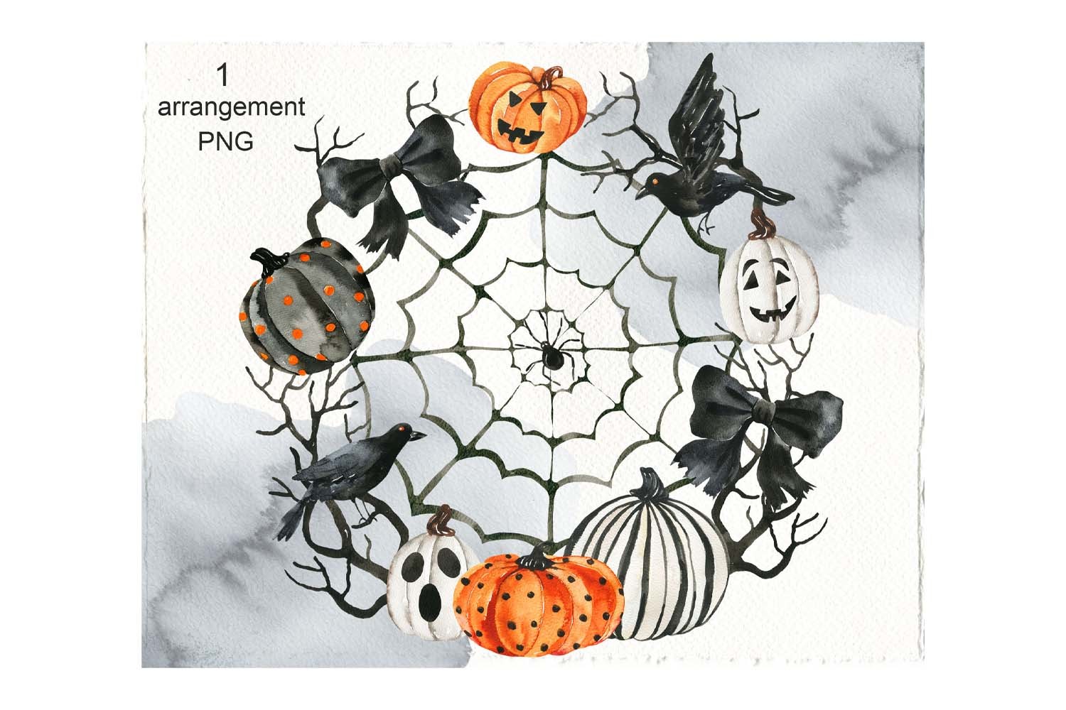 Watercolor Halloween Arrangement Graphic by JuliaZnamClipart · Creative ...