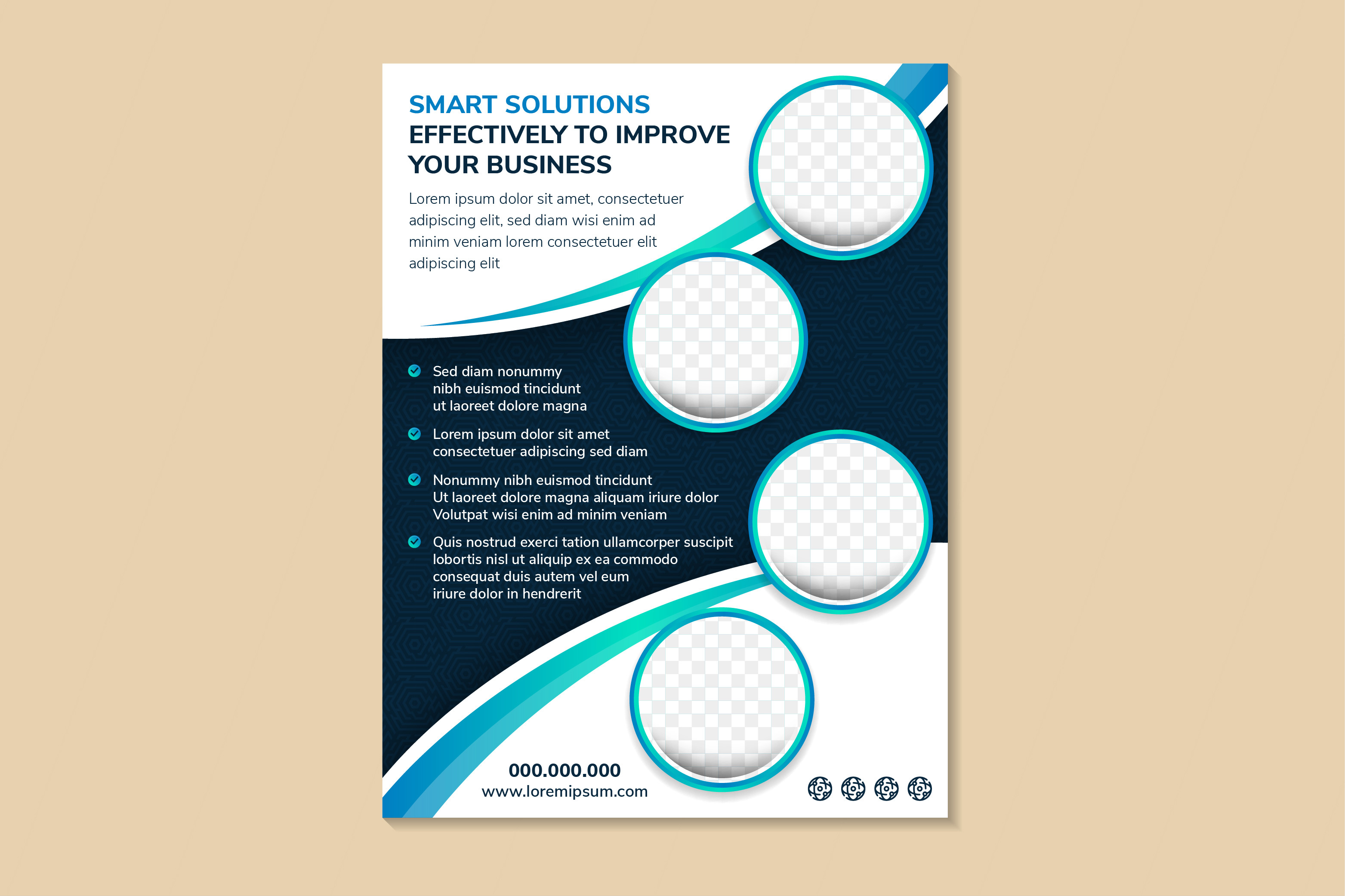 Smart Solutions Vertical Flyer Blue Graphic by noory.shopper · Creative ...