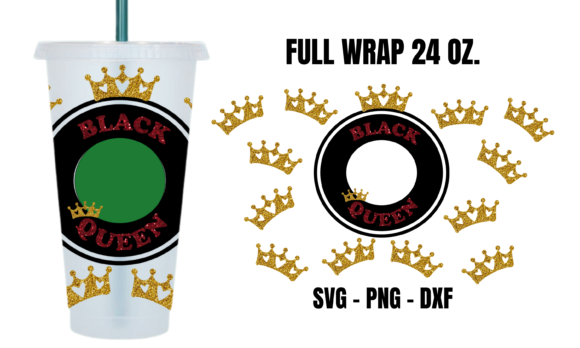 Black Queen Starbucks Cup Wrap Svg Graphic by Maker Design Studio   Creative Fabrica