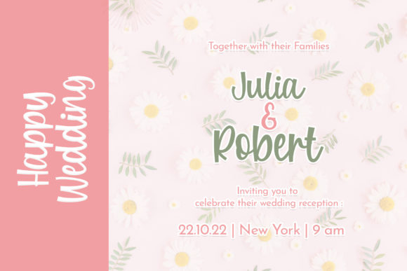 Pink Garden Font PNG with transparent background - Preview 3