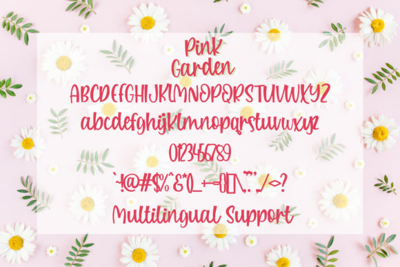 Pink Garden Font PNG with transparent background - Preview 4