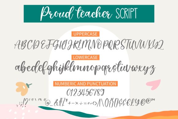 Proud Teacher Font PNG with transparent background - Preview 2