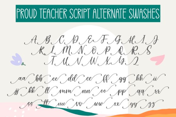 Proud Teacher Font PNG with transparent background - Preview 3