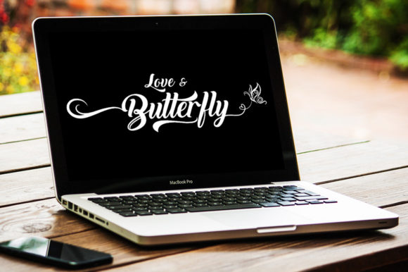 Love and Butterfly Font PNG with transparent background - Preview 3