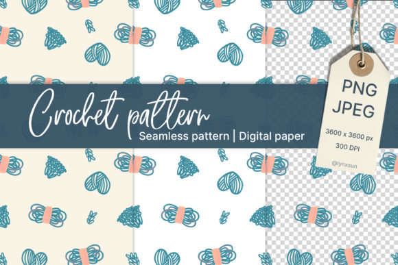 Seamless Pattern, Crochet and Knitting