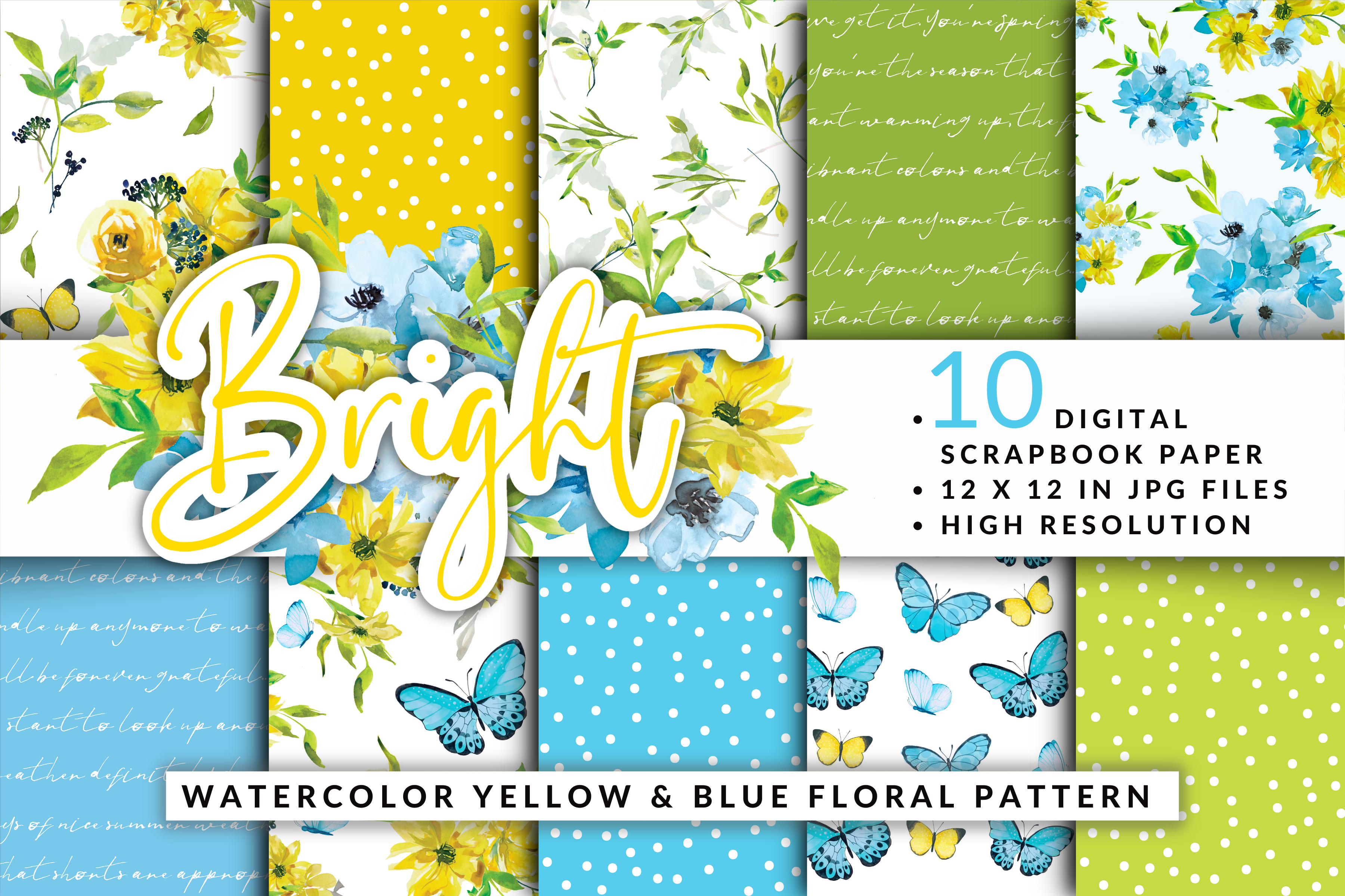 Watercolor Bright Floral Digital Paper Graphic by daisyartwatercolors ...