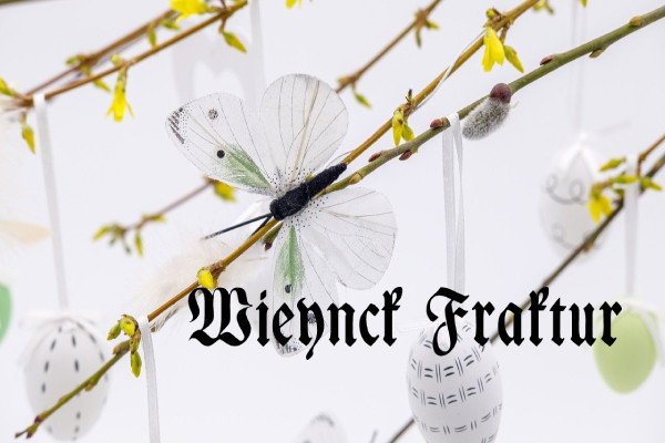 Wieynck Fraktur preview: elegant Fraktur with easy access to glyphs and swashes