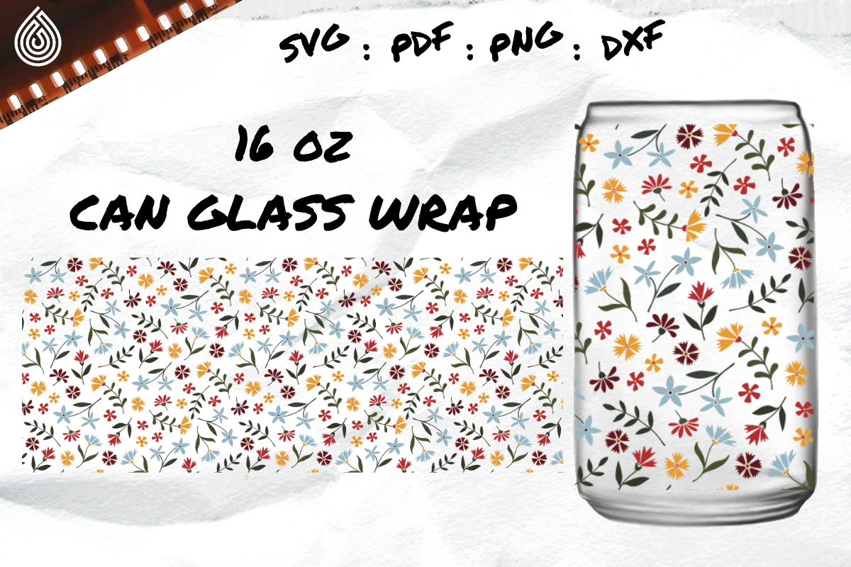 Wildflower, 16oz Can Glass Wrap Graphic by SVG HolywaterSHOP · Creative ...