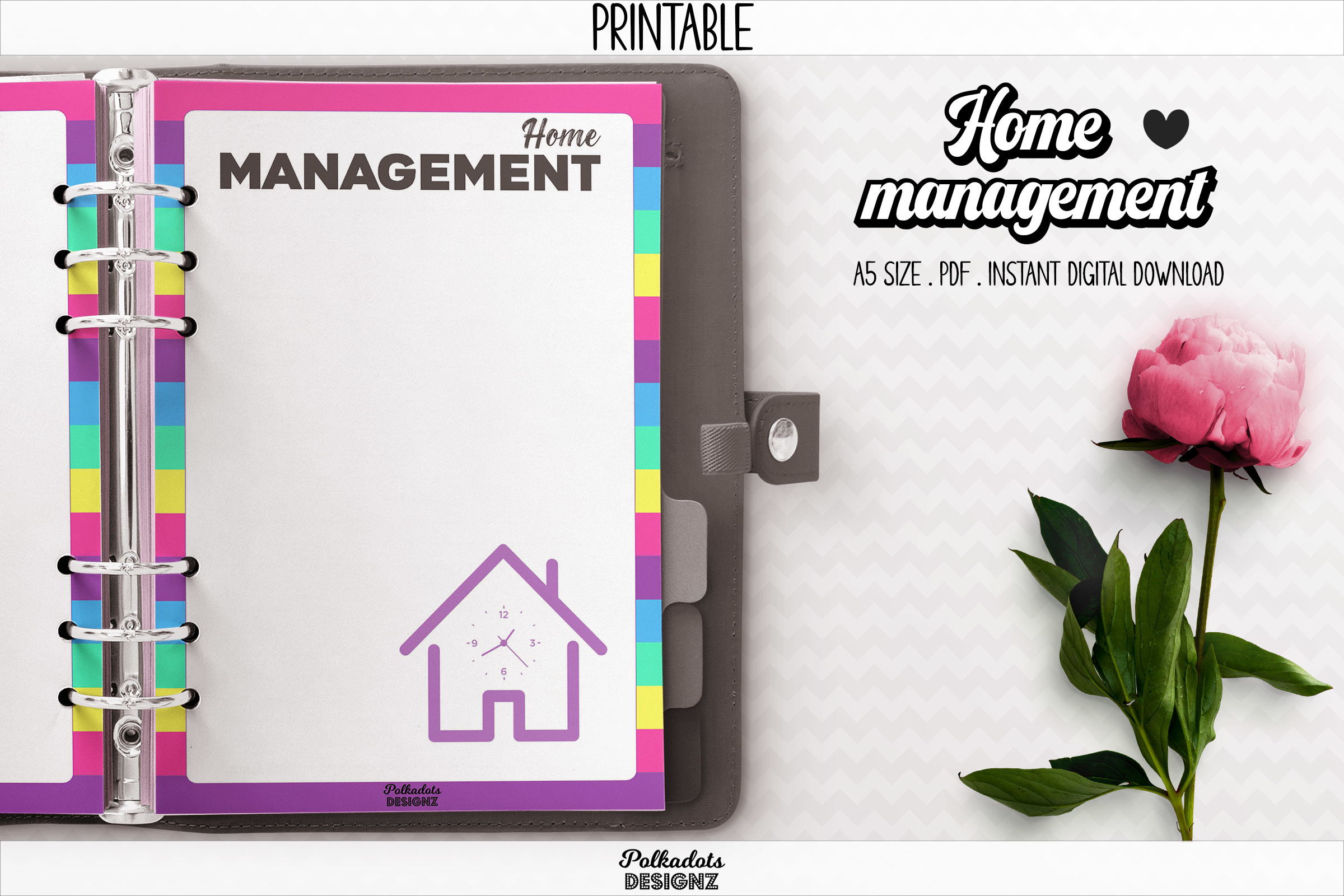 Home Management Planner - Rainbow Theme