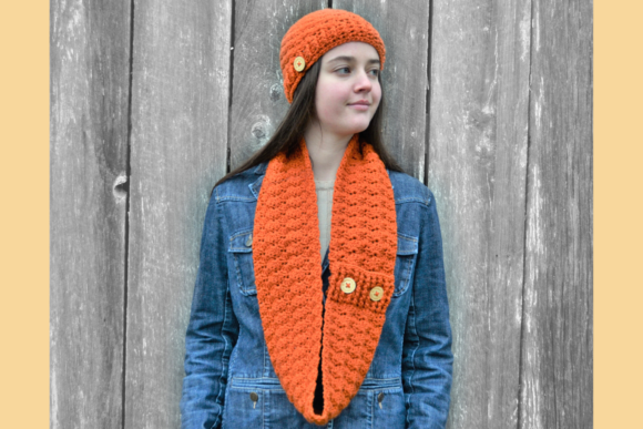 Hat and Button Scarf