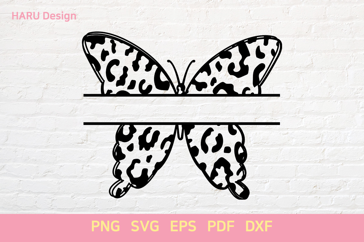 Leopard Butterfly Split Graphic by HARUdesign · Creative Fabrica