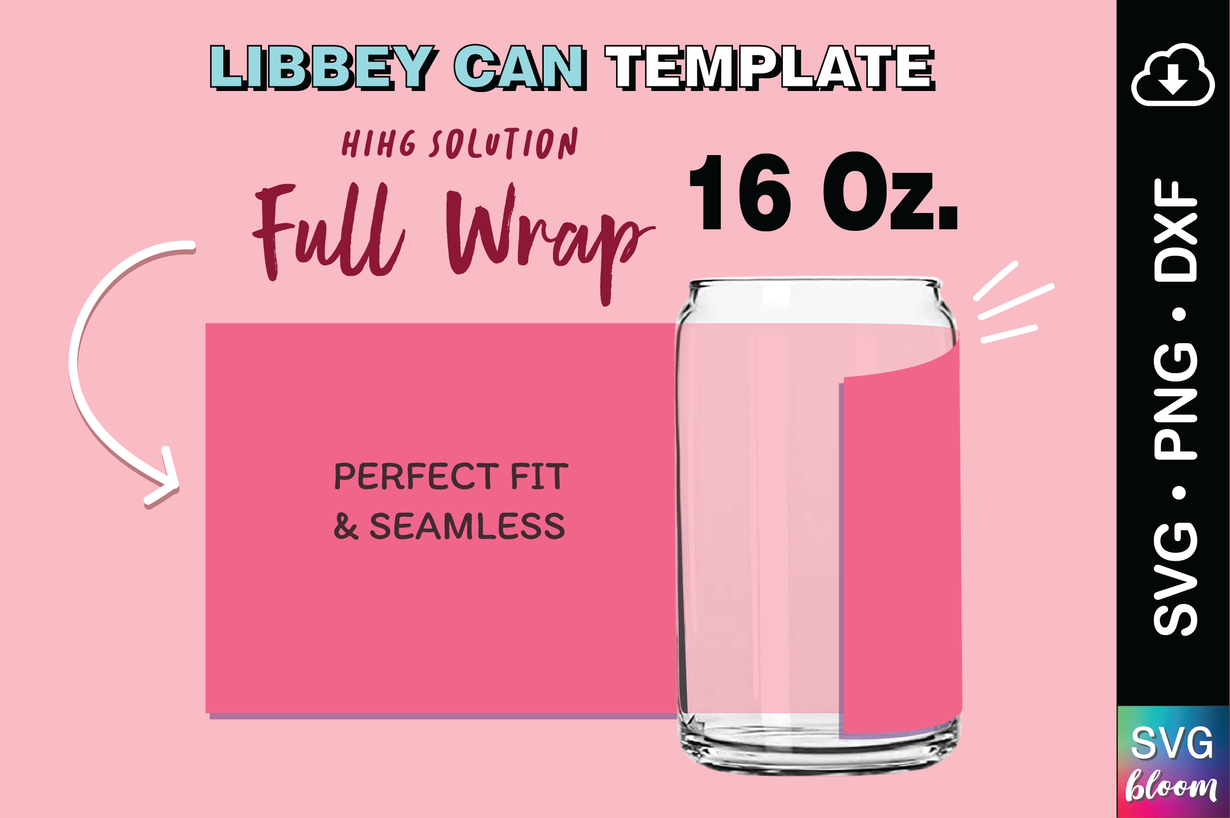 Libbey 16 Oz Can Shape Glass Template Graphic by SVG Bloom  Creative  Fabrica