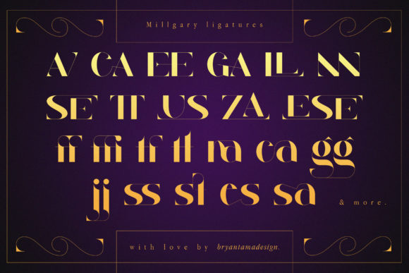 Millgary Font PNG with transparent background - Preview 3