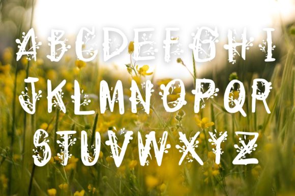 Natural Wildflower Font PNG with transparent background - Preview 2