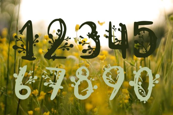 Natural Wildflower Font PNG with transparent background - Preview 3