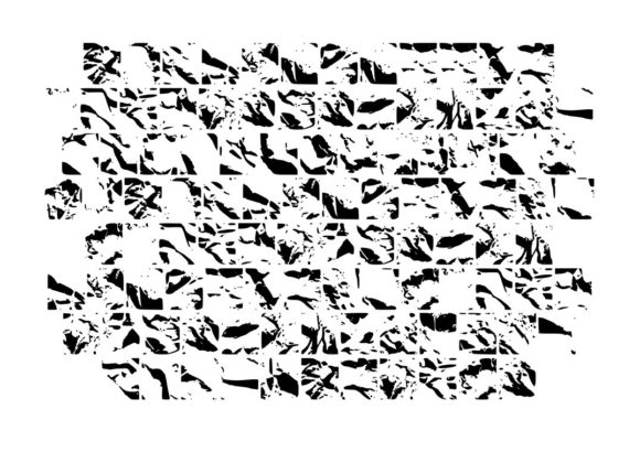Paper Textured Glyphs Font PNG with transparent background - Preview 1