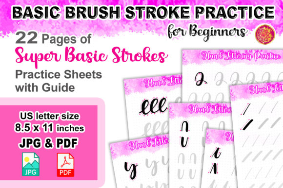 Beginners Basic Brush Stroke Worksheets
