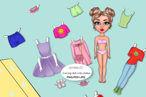5 Fashion Paper Dolls Designs & Graphics