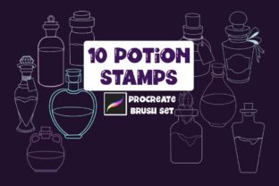 Potion Bottle Procreate Brushes Set Graphic by Cedar Rue · Creative Fabrica