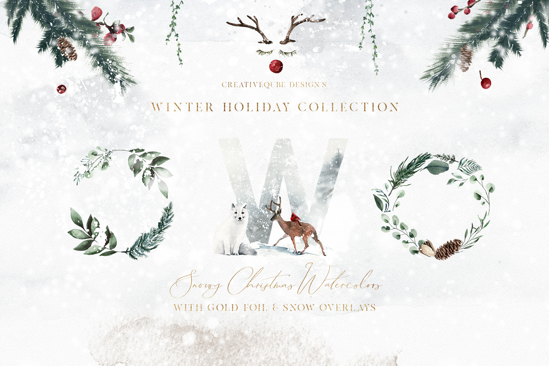 Winter Holiday Watercolor Set