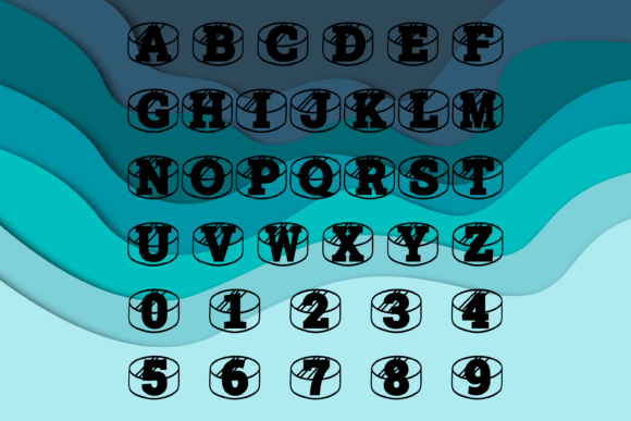 Hockey Puck Font PNG with transparent background - Preview 2