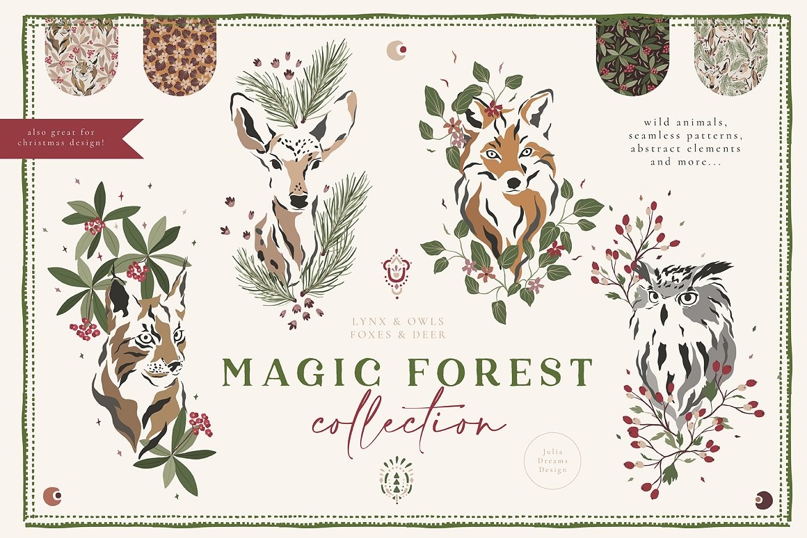 Magic Forest Collection Graphic by Julia Dreams · Creative Fabrica