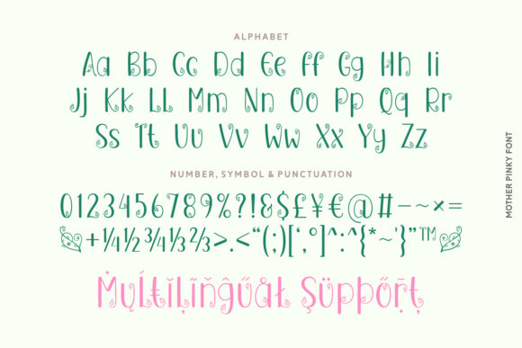 Mother Pinky Font font preview - 3