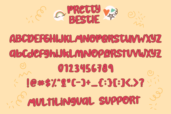 Pretty Bestie Font PNG with transparent background - Preview 4