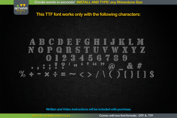 RS03 Seal Bold Rhinestone Template TTF Font PNG with transparent background - Preview 1