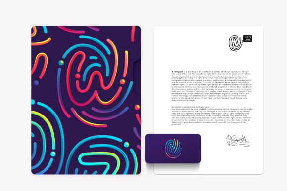 Rainbow Fingerprint Font PNG with transparent background - Preview 1