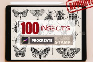 100 Insect Procreate Brush Stamp Graphic by tattooworker · Creative Fabrica
