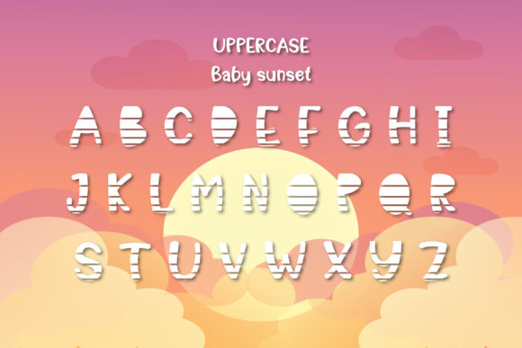 Baby Sunset Font PNG with transparent background - Preview 1