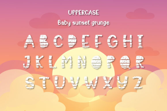 Baby Sunset Font PNG with transparent background - Preview 3