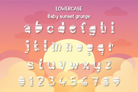 Baby Sunset Font PNG with transparent background - Preview 4