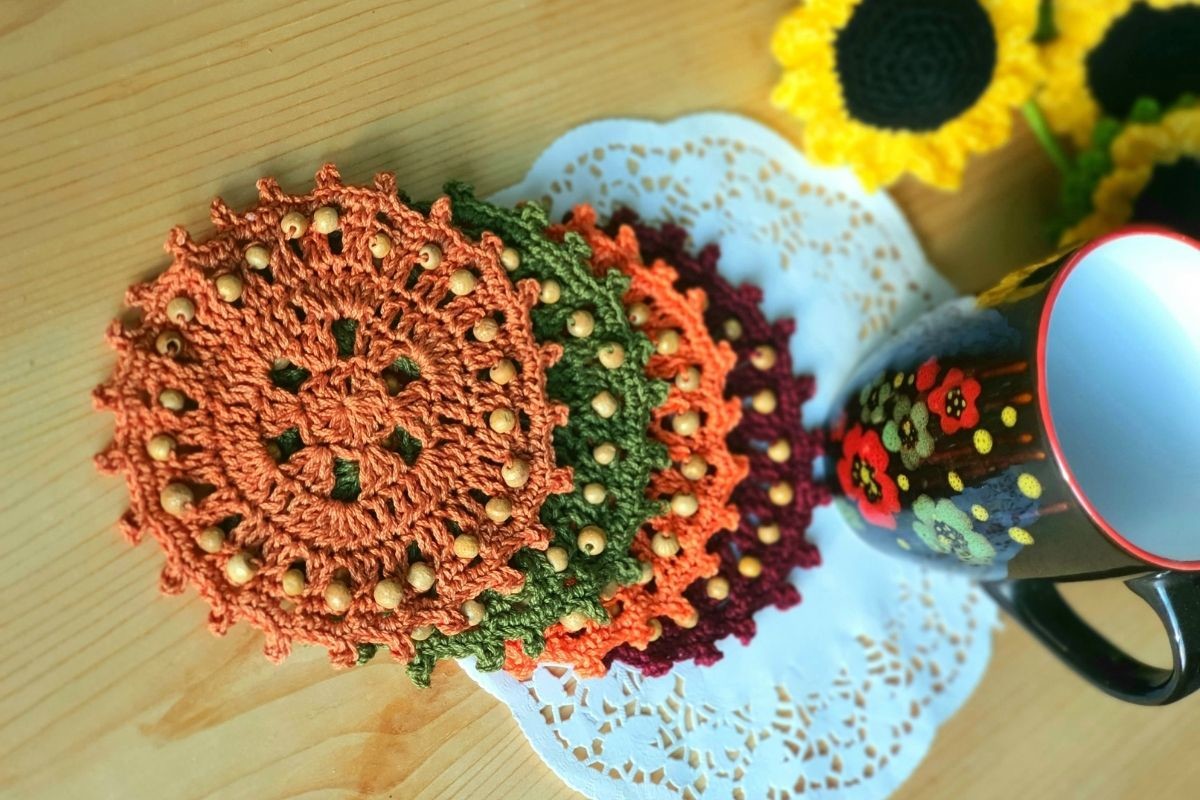 Beaded Fall Coasters