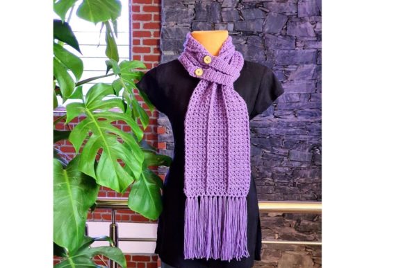 Buttoned Ribbed Scarf