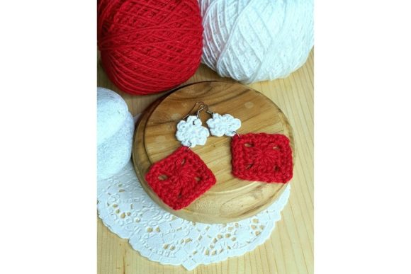 Flower and Square Earrings